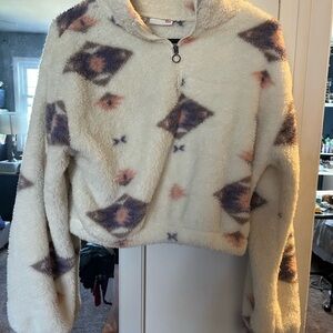 Cozy Cream Patterned Women's Jacket